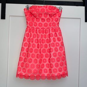 Lilly Pulitzer Peyton Strapless Dress in Fiesta Pink Size 0